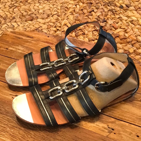 Authentic Coach Tesa Gladiator Style Leather Sandals w Silver Hardware Size 10 - Picture 2 of 16